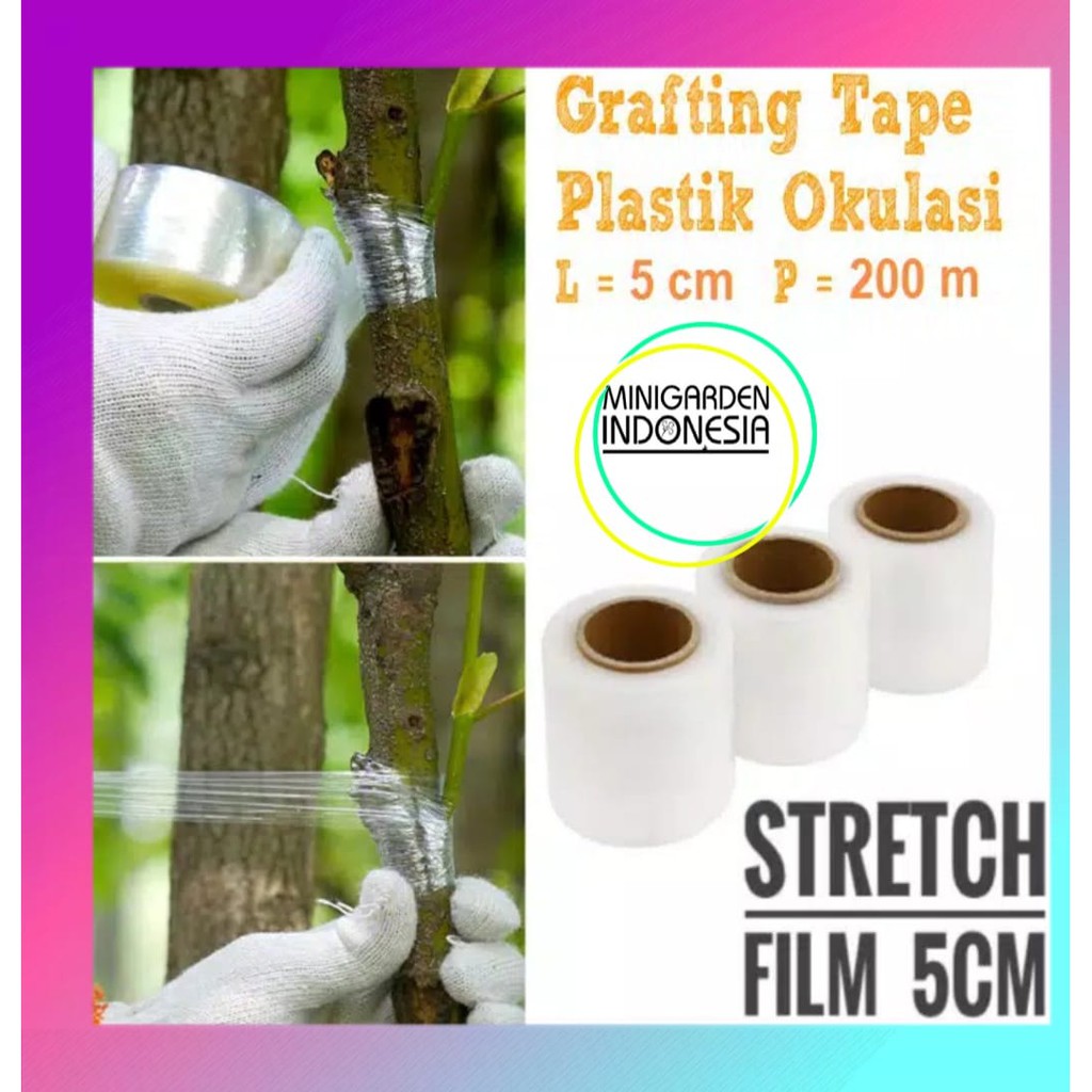 PAKET GRAFTING TAPE + PISAU OKULASI lokal sambung pucuk cangkok stek plastik wrap stretch tanaman