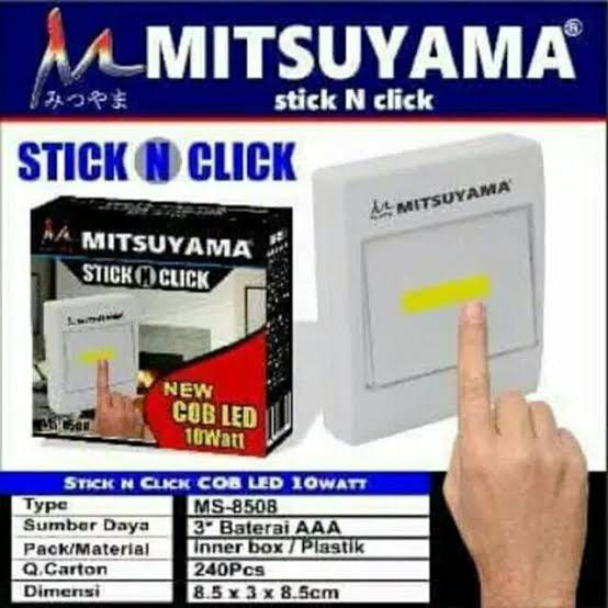 *COD*Lampu emergency Mitsuyama Stick N Click MS-8508 Cob Led 10 watt