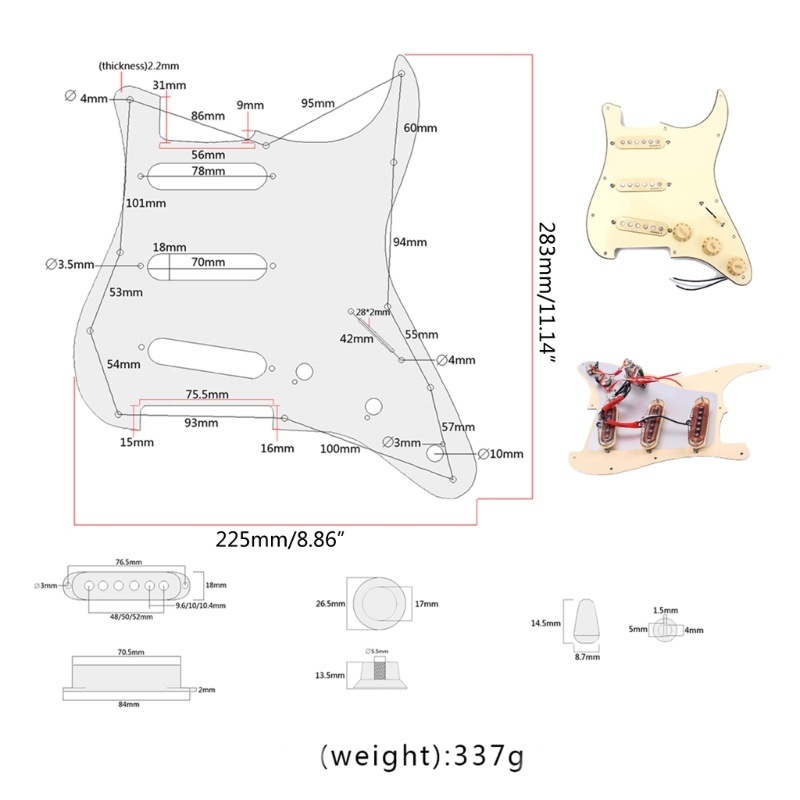 Pickguard 5 Pickups Pengganti Untuk Gitar