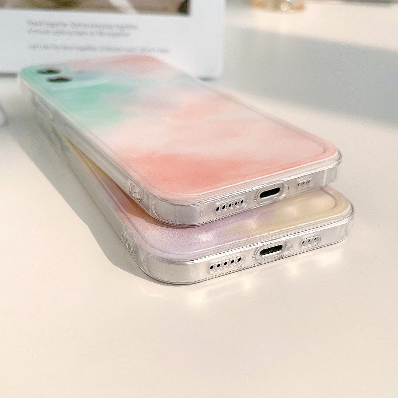 Soft Case Pelindung Tahan Banting Warna Gradasi Untuk Iphone 7 8 PLUS X XR XS 11 12 13 MINI PRO MAX