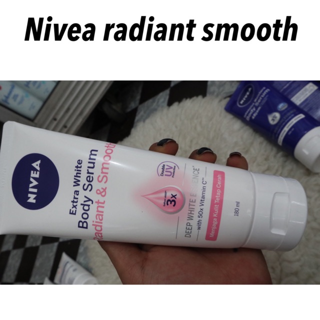 Nivea radiant and smooth body serum 180 ml || NIVEA EXTRA WHITE RADIANT AND SMOOTH lotion 100 dan 200 ml/ lotion NIVEA RADIANT AND SMOOTH