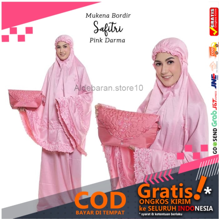 RUKUH MUKENA MUKENA DEWASA BORDIR SAFITRI PINK DARMA FREE SAJADAH TAS