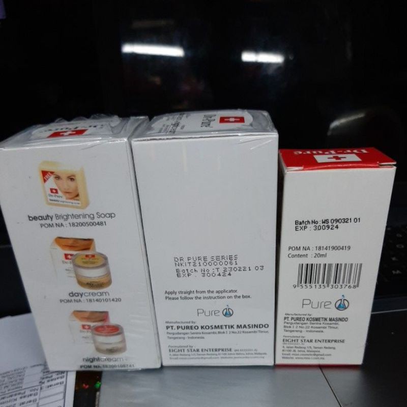 PAKET LENGKAP CREAM DR PURE SET + SERUM BPOM