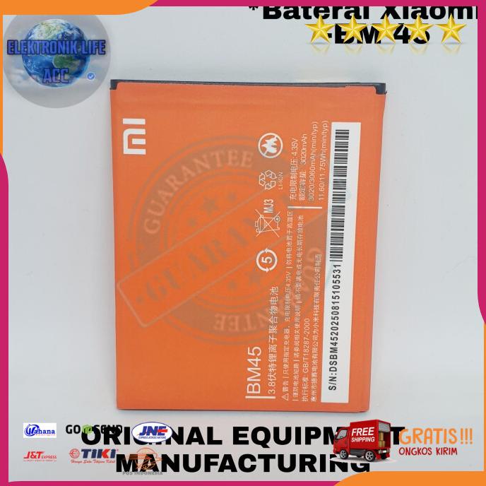 Acc Hp Baterai Xiaomi Redmi Note 2 Bm 45 Bm 45 Original Baterai