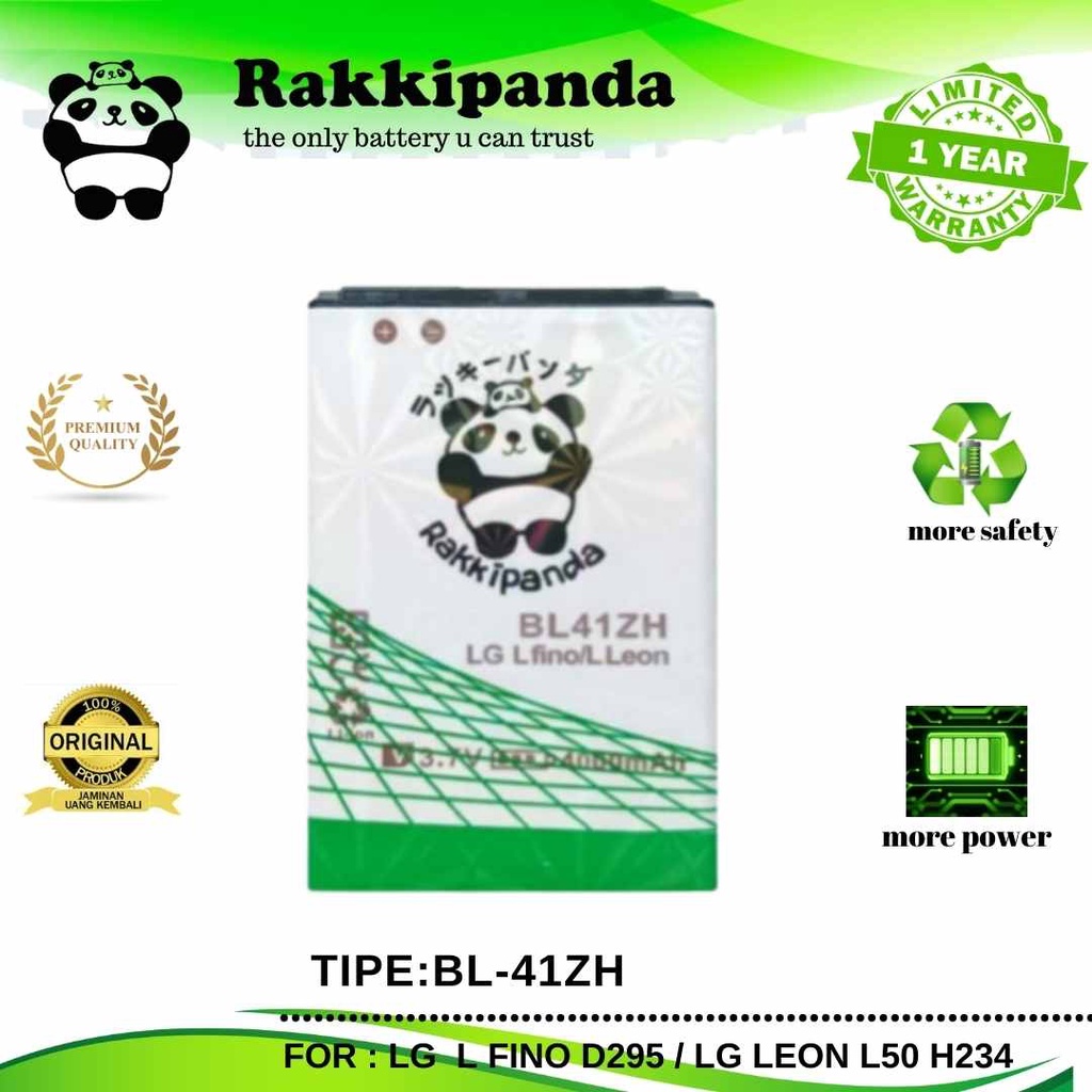 (R/K)- RakkiPanda - BL-41ZH BL 41ZH BL41ZH LG L Fino D295 / LG Leon L50 H234 Batre Batrai Baterai