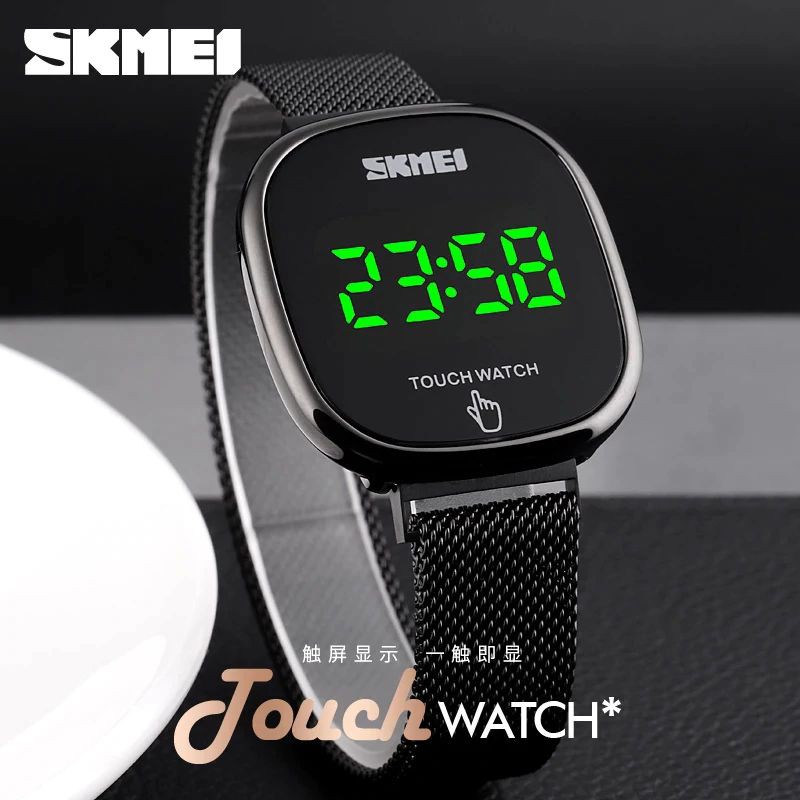 SKMEI 1589 Jam Tangan Wanita Digital Layar Sentuh Tali Stainless WATCHKITE WKOS