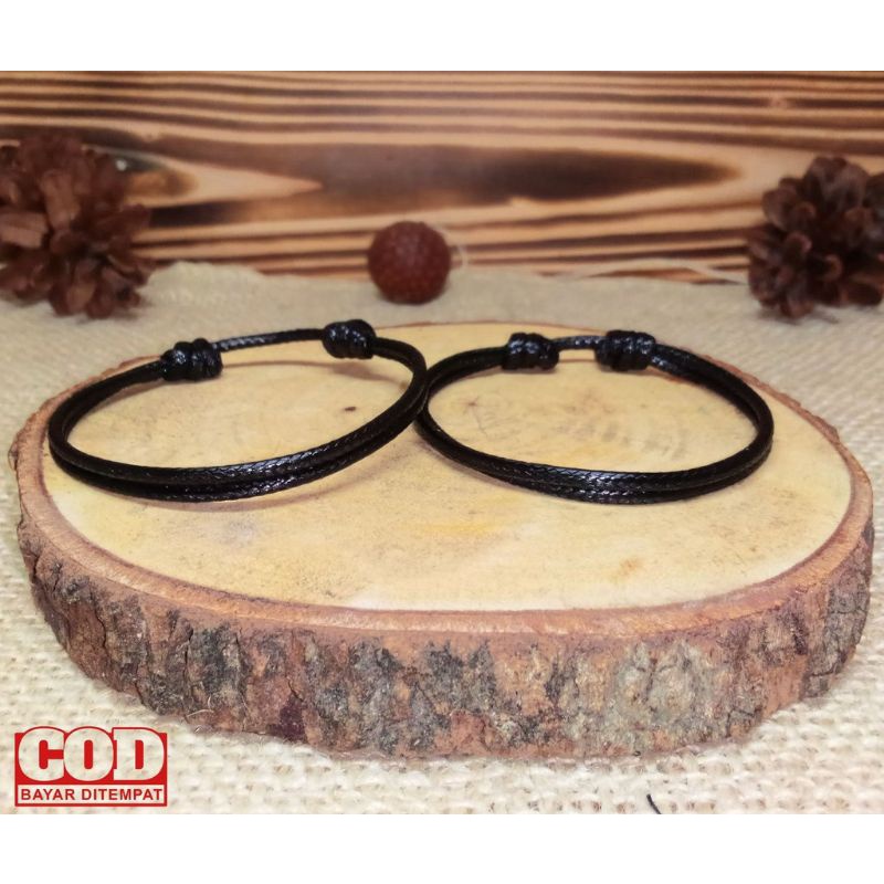 GELANG TALI KOREA PREMIUM HITAM POLOS