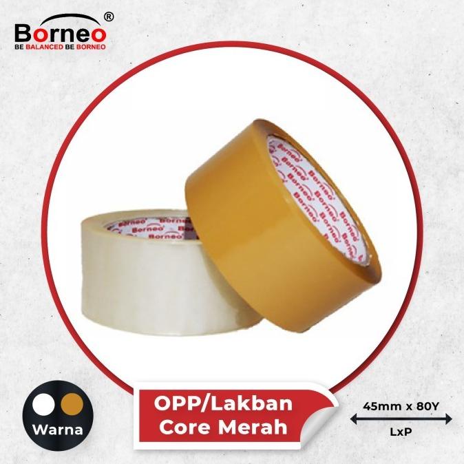 

72 ROLL - Borneo OPP Lakban Bening / Coklat 45 mm x 80 Yard