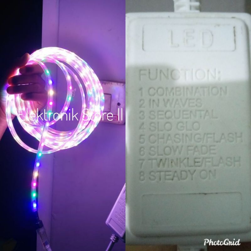 Jual Lampu selang led strip RGB 100 meter plus adaptor 220 volt kedap