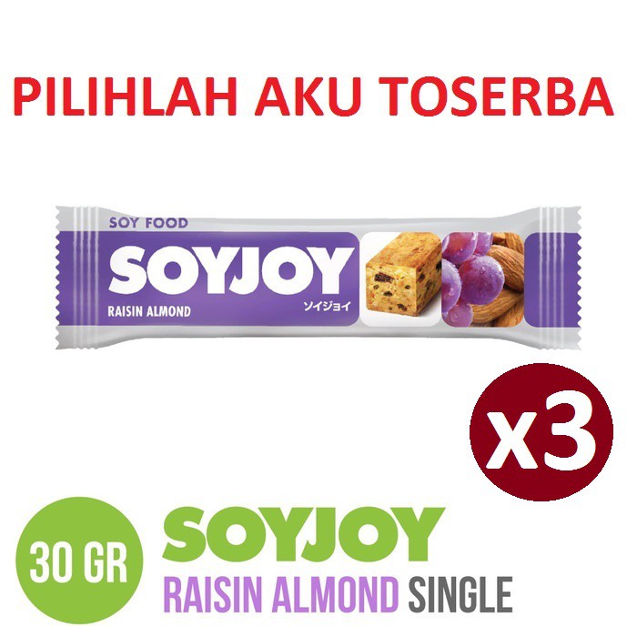 SOYJOY RAISIN ALMOND 30 gr - ( HARGA PAKET ISI 3 PCS )