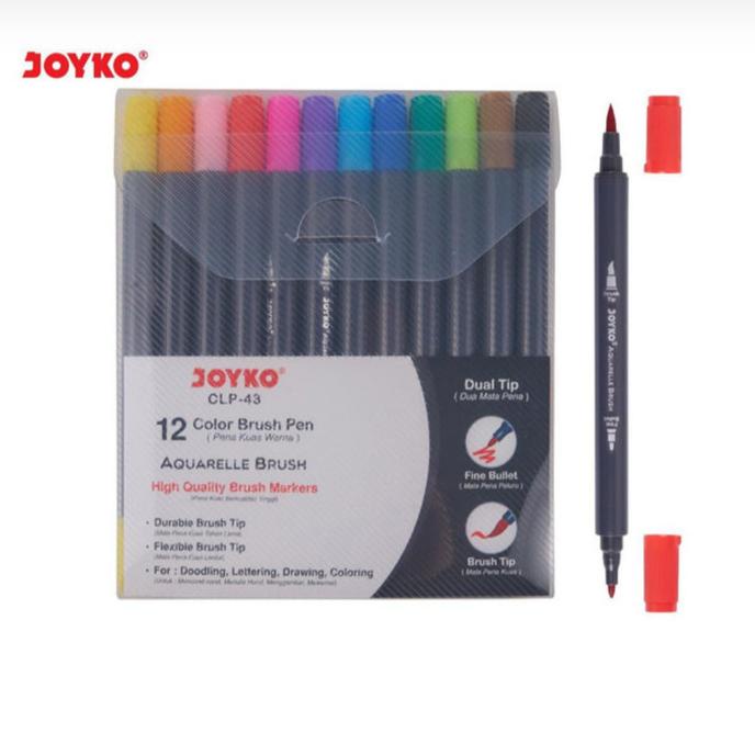 

[[COD]] Spidol Color Brush Pen CLP-43 Aquarelle Brush High Quality Joyko Kuas PROMO Kode 1313