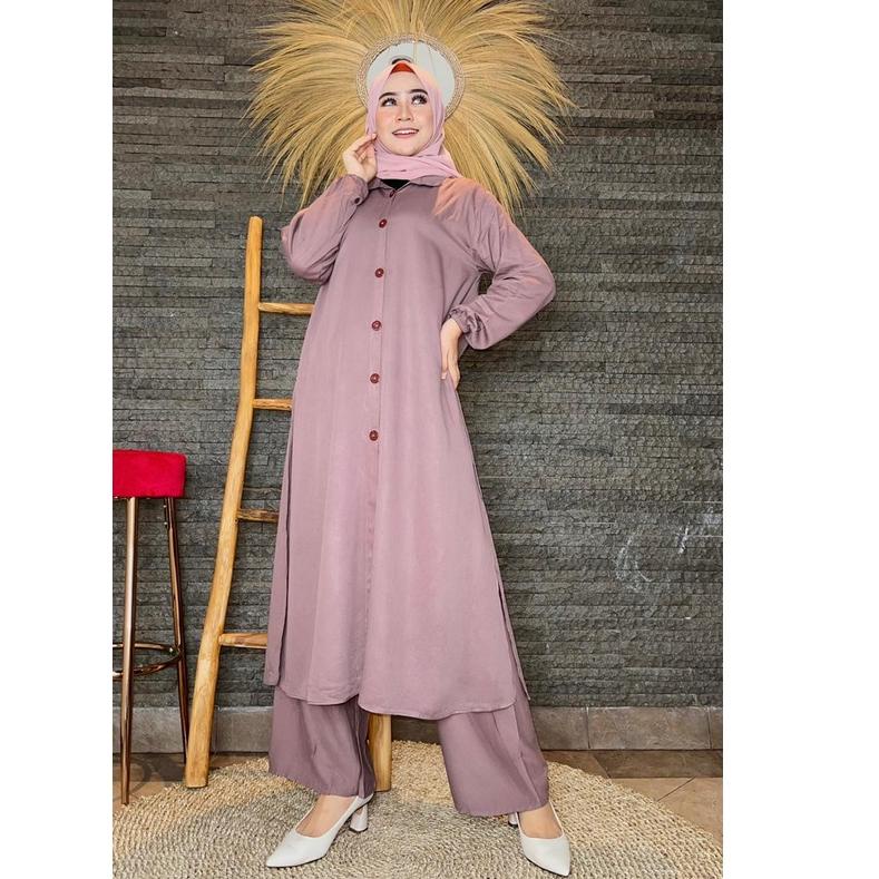 SETELAN LONG TUNIK JUMBO POLOS Z92A