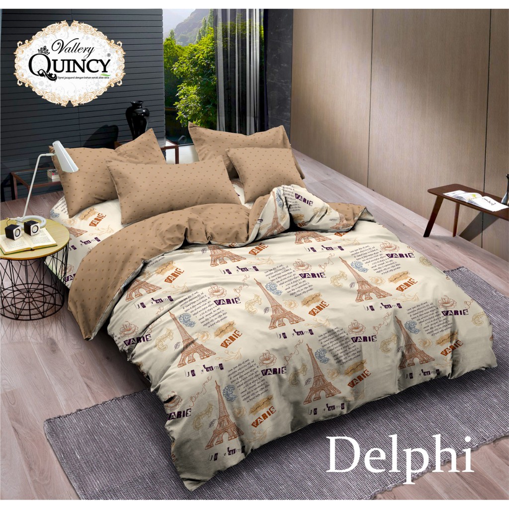 QUINCY VALLERY Sprei Tinggi 30 180x200 / 160x200 motif Delphi Diamond Espreso Lisa Raskal Aquatic Dandelion Evelyn Elves  - SP 180 160 T30