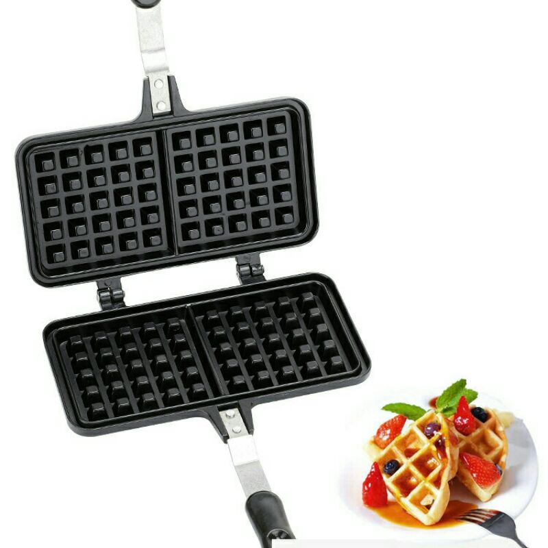 cetakan waffle 2 slot // cetakan waffle kotak // waffle maker //waffle kompor // waffle duo