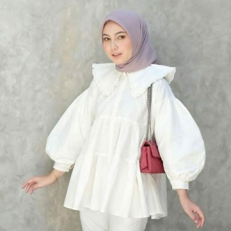 KEMEJA KATUN REMPEL SUSUN // AUDREY KEMEJA KERAH LAYER