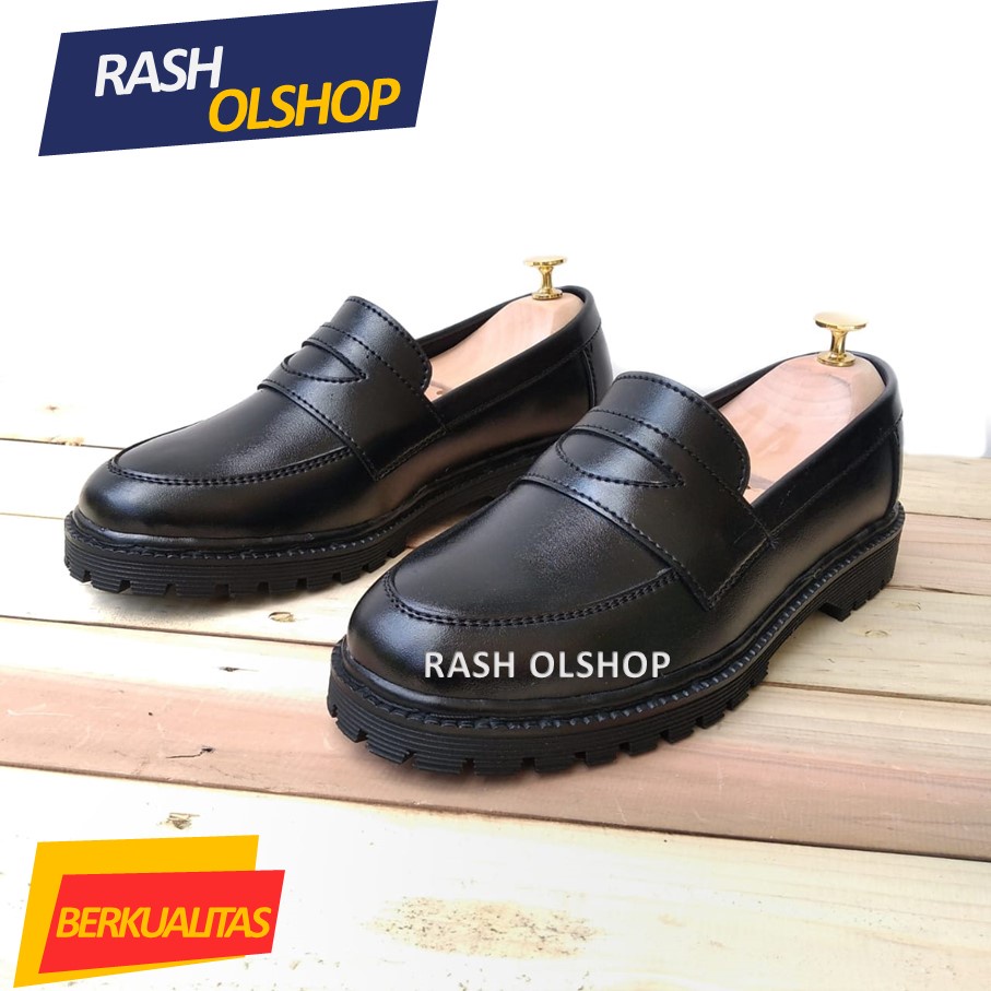 Penny Loafer Pria Full Black Original Land Brother Kasual Slip On Pria Terbaru