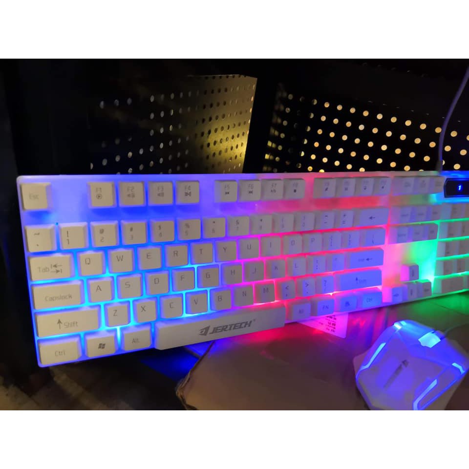 1 SET Keyboard Mouse Gaming LED JERTECH STAR KM170 -  Keyboard Mouse Lampu Set