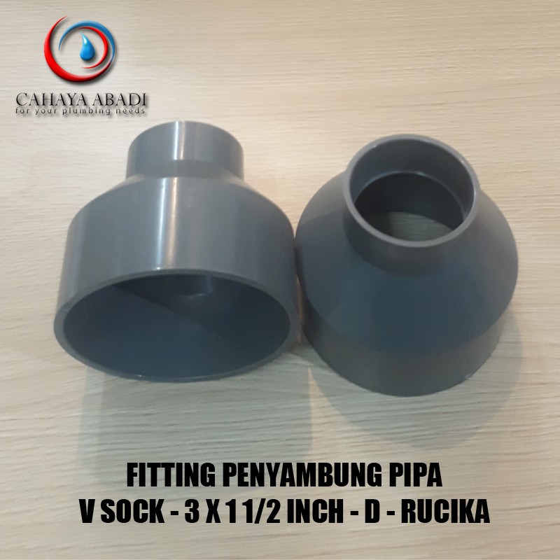 Grosir - Fitting Penyambung Pipa - Vsock - 3 X 1 1/2 Inch - D - Rucika