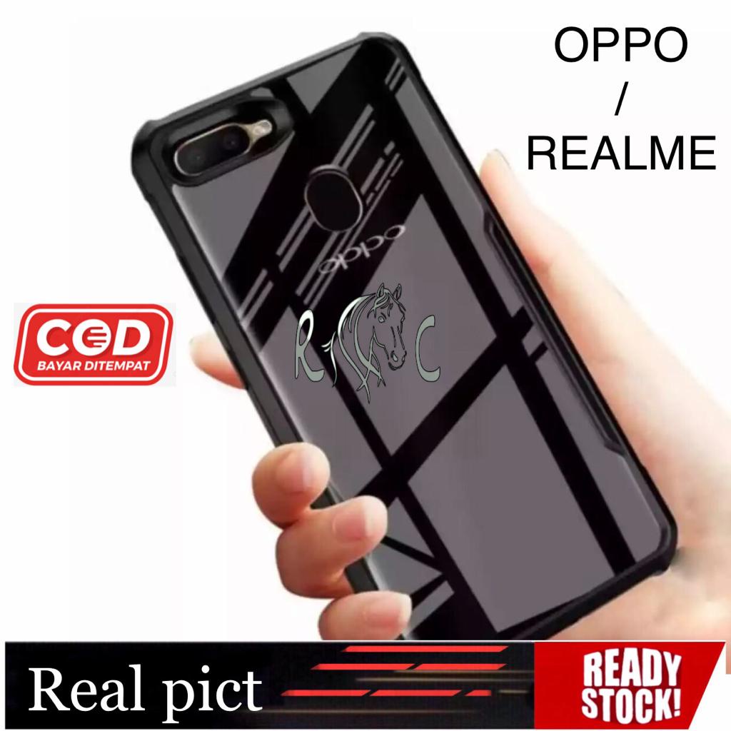 Casing Oppo A5s A12 Leather Shockproof Armor Transparant High Quality Premium Softcase Armor Silikon