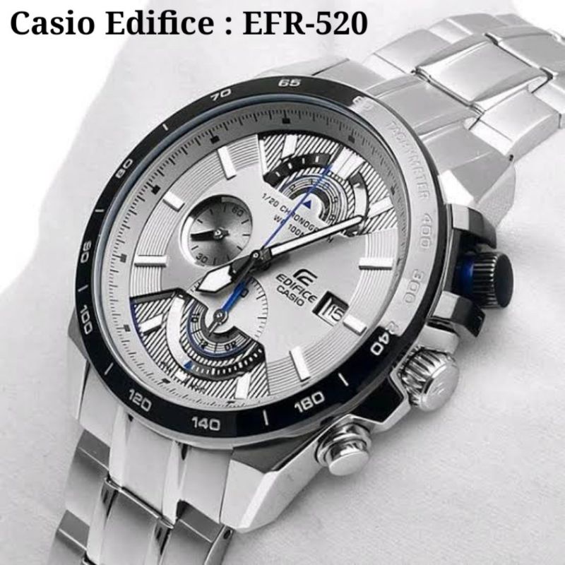 Jam tangan pria Casio edifice EFR 520 / EFR520 ori BM + Box set