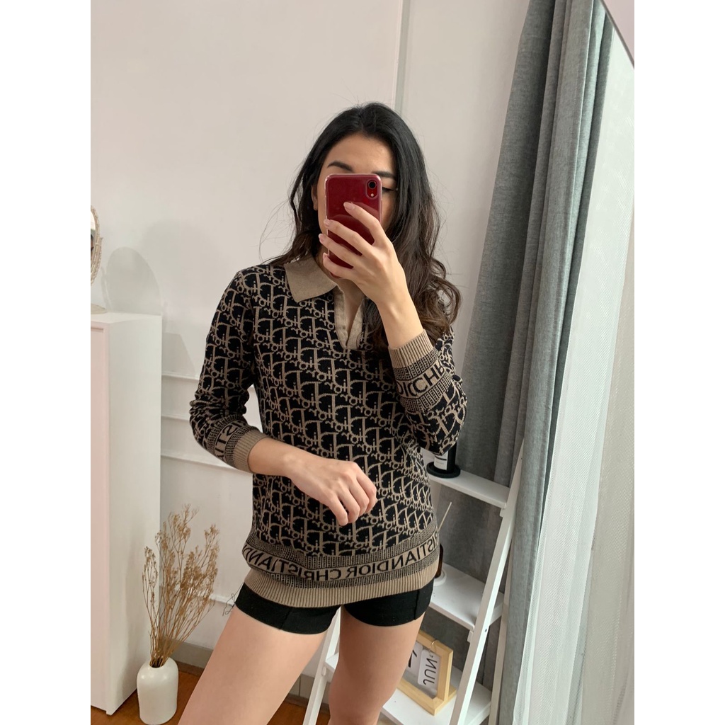 DR V Knit Polo Top | Atasan Rajut Wanita | Knit Top | Polo Wanita | Polo Rajut 4227