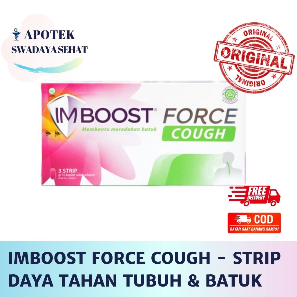 IMBOOST FORCE COUGH Strip 10 Tab - Vitamin Daya Tahan Tubuh dan Meredakan Batuk Obat