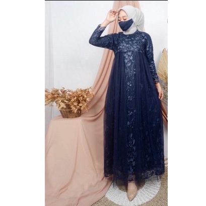 Gamis Brukat MANDALIKA Full Tile / Brukat Kondangan / Gamis terbaru Lebaran Wanita / Dress Kondangan Muslim / Gamis Remaja / Fashion Muslim