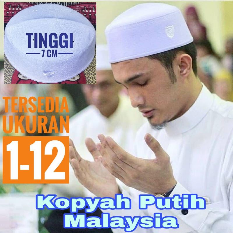 PECI MALAYSIA Songkok Malaysia Kopyah Malaysia Putih Polos