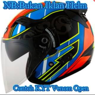 Flat Visor Helm KYT Venom Open DJ Maru Galaxy Slide Ink