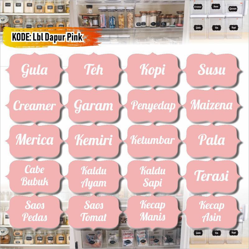 

sticker Kotak Bumbu Stiker Botol Nama bumbu dapur isi 20