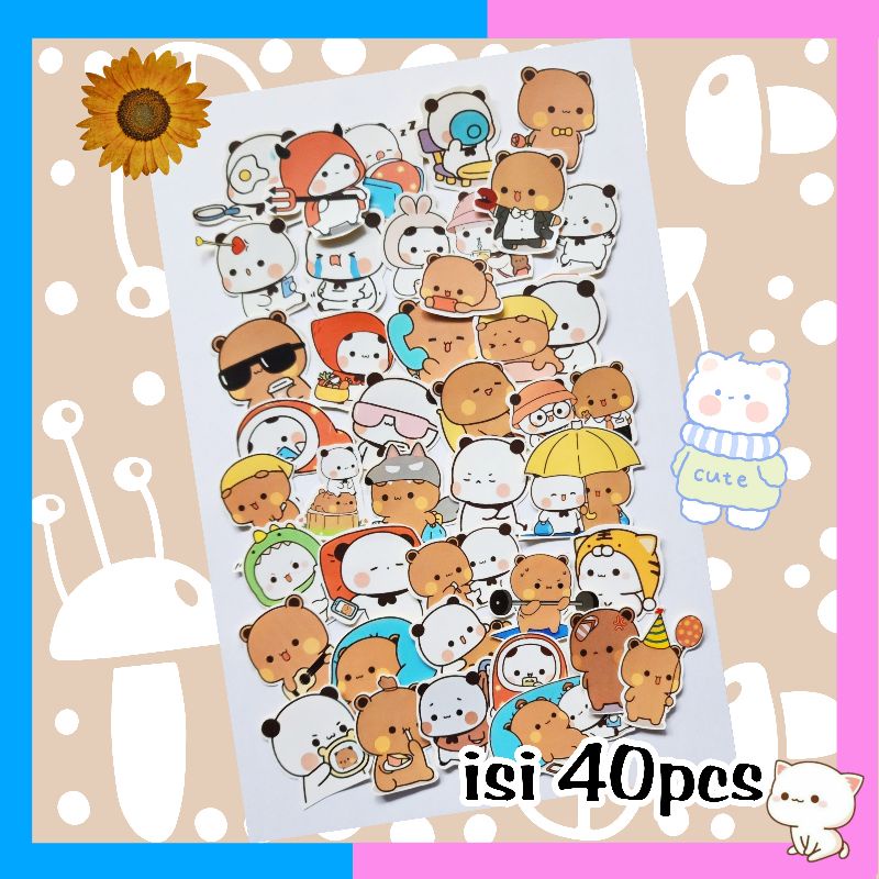 

stiker bubu dan dudu isi 40pcs stiker case stiker lucu