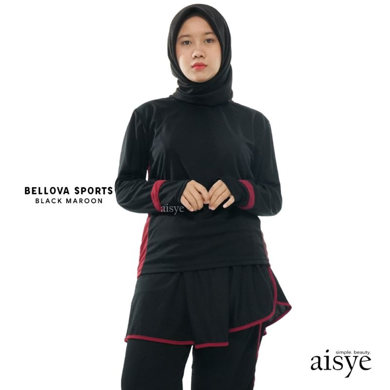 Baju Senam Wanita Setelan Olahraga Muslimah BELLOVA AISYE