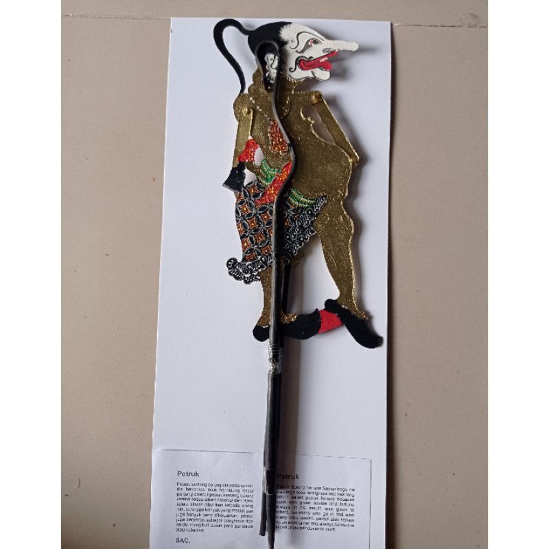 (BISA COD) WAYANG KULIT PETRUK MINI CAPERAN SUPER HALUS 18x7 cm BAHAN KULIT SAPI ASLI