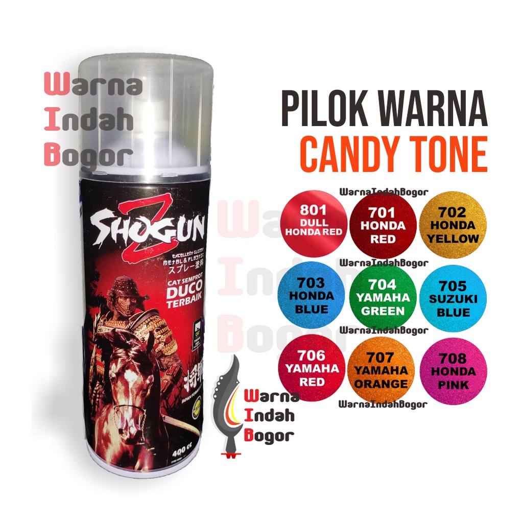 Pilox Pilok Shogun Z warna Merah Candy Tone Dull Doff Dop Kuning Biru Hijau Orange Oren Jingga Pink 