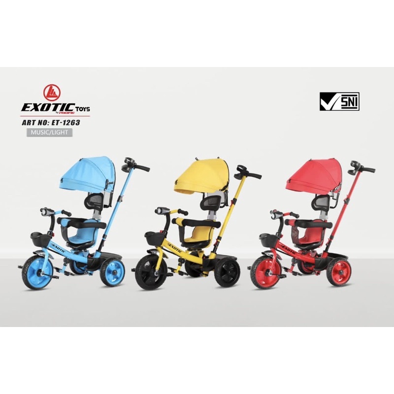 Sepeda Anak Tiga 3 Tricycle EXOTIC ET 1263 ET1263 Sepeda Roda Tiga 3 Murah