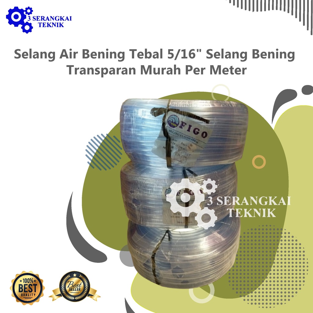 Selang Air Bening Tebal 5/16&quot; Selang Bening Transparan Murah Per Meter