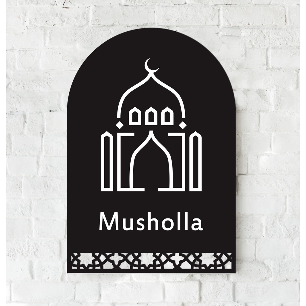 SIGN AKRILIK MUSHOLLA | SIGNAGE ACRYLIC PAINTED | DEKORASI MUSHOLLA CANTIK