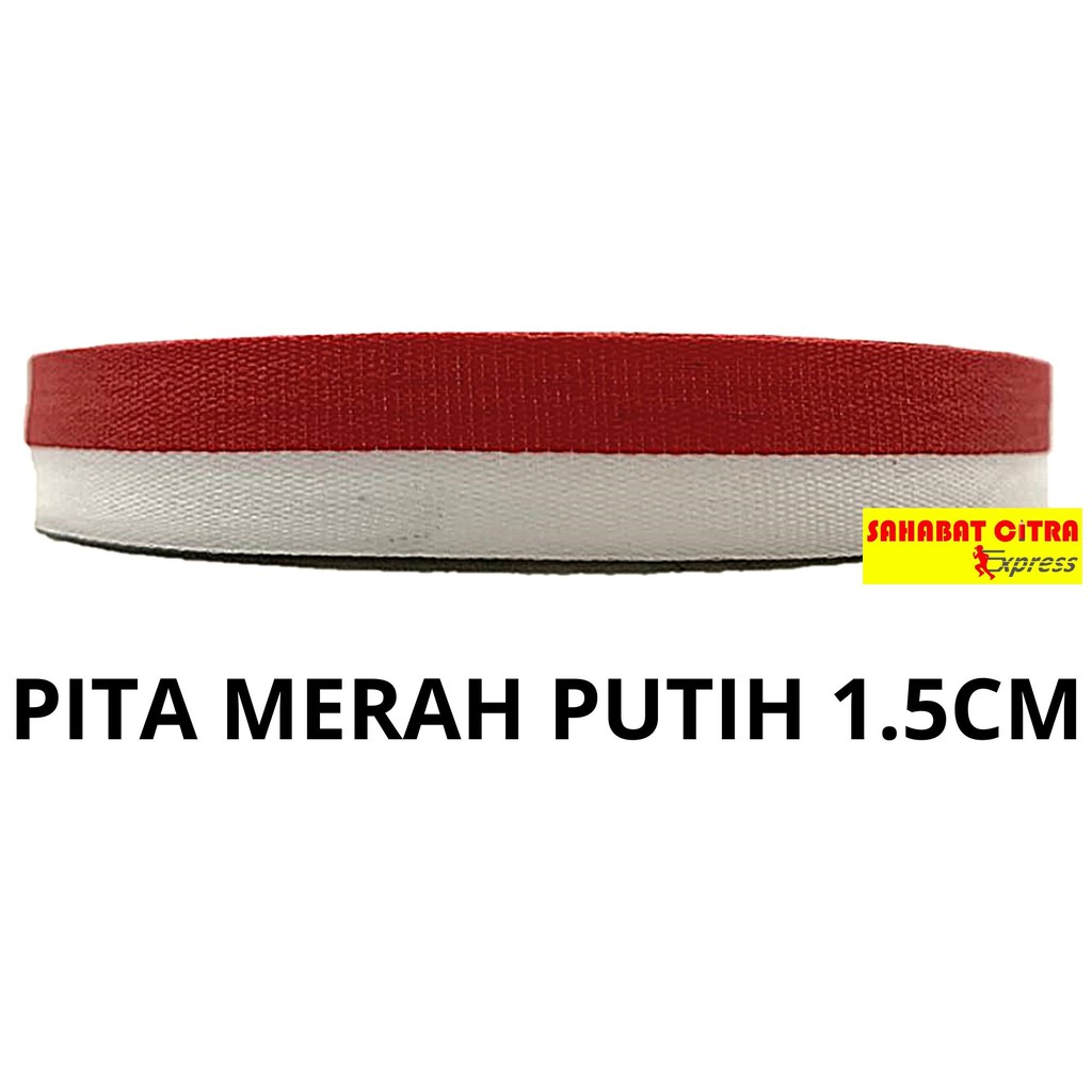 PITA KAIN MERAH PUTIH 1.5CM METERAN