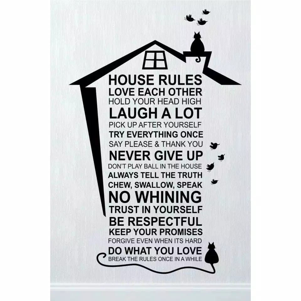 Reliza Wall Sticker Quotes House Rules Stiker Dinding RELIZA005