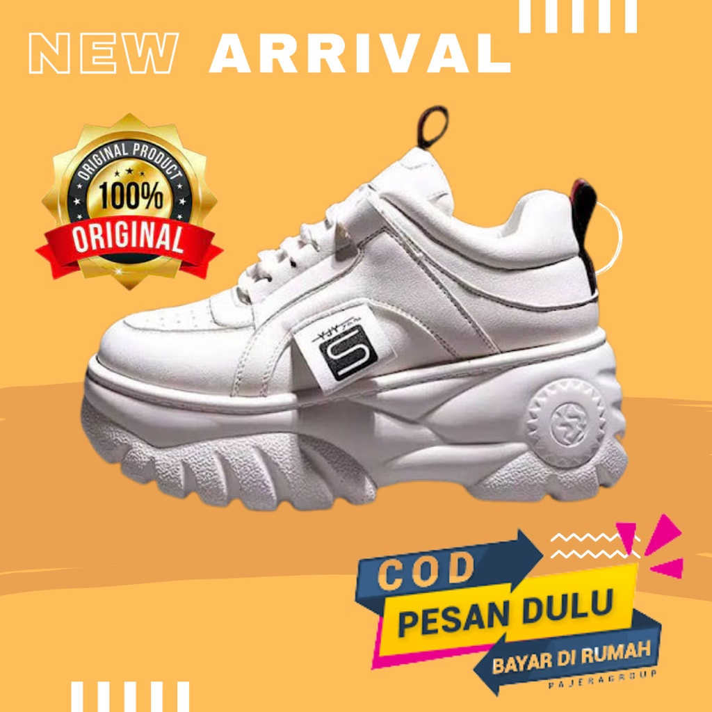 Sepatu Wanita Korea Korean Style Kekinian 2022 Sneakers Putih Murah Tinggi Original NS-896
