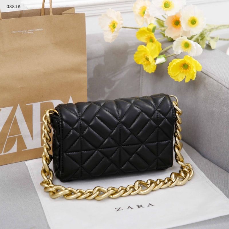 TAS IMPORT WANITA ZARA BIG CHAIN QUILTED ORI BAG