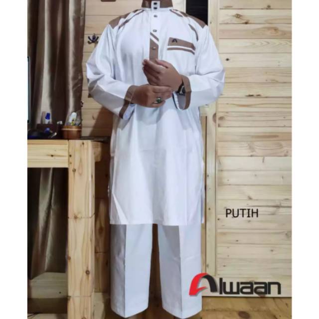 Baju Koko Alwaan Setelan Muslim Pria Dewasa