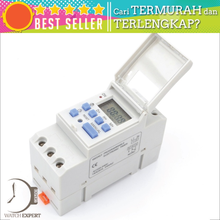 Bisa COD Timer Arus Listrik Otomatis Power Timer Programmable Time Switch Relay 16A 220V 2000W - Taffware THC15A