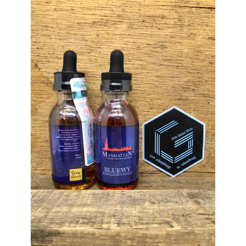 Manhattan Bluewy 60ml 3mg 6mg 9mg 12mg 18mg 24mg liquid vape vapor pod pods pita cukai DTL - MTL