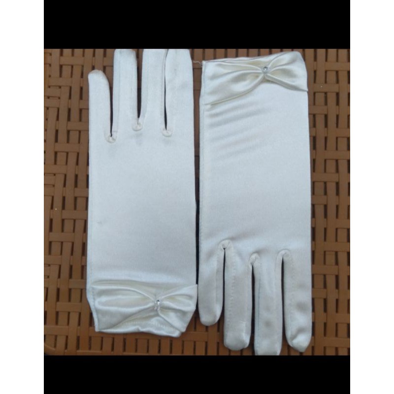 Sarung tangan Pendek Satin Pita Mata