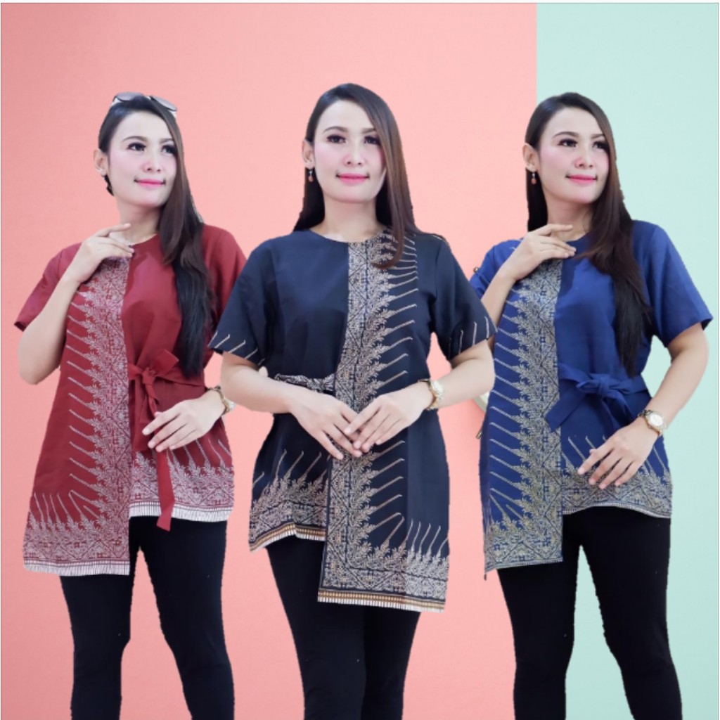 Atasan Batik Wanita Modern / Atasan Batik Wanita Kerja / Atasan Batik Wanita Murah / Batik Wanita