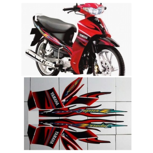 STRIPING STIKER JUPITER Z 2005 HITAM MERAH