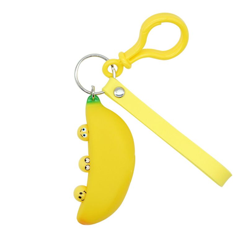 Mary 2.95x1.38x1.38in Menghilangkan Stress Mainan Dekompresi Stretch Banana Keychain Toy