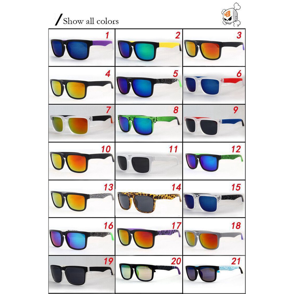 Kacamata Hitam Pria / Wanita Model Kotak Lapis Reflektif Untuk Olahraga / Memancing