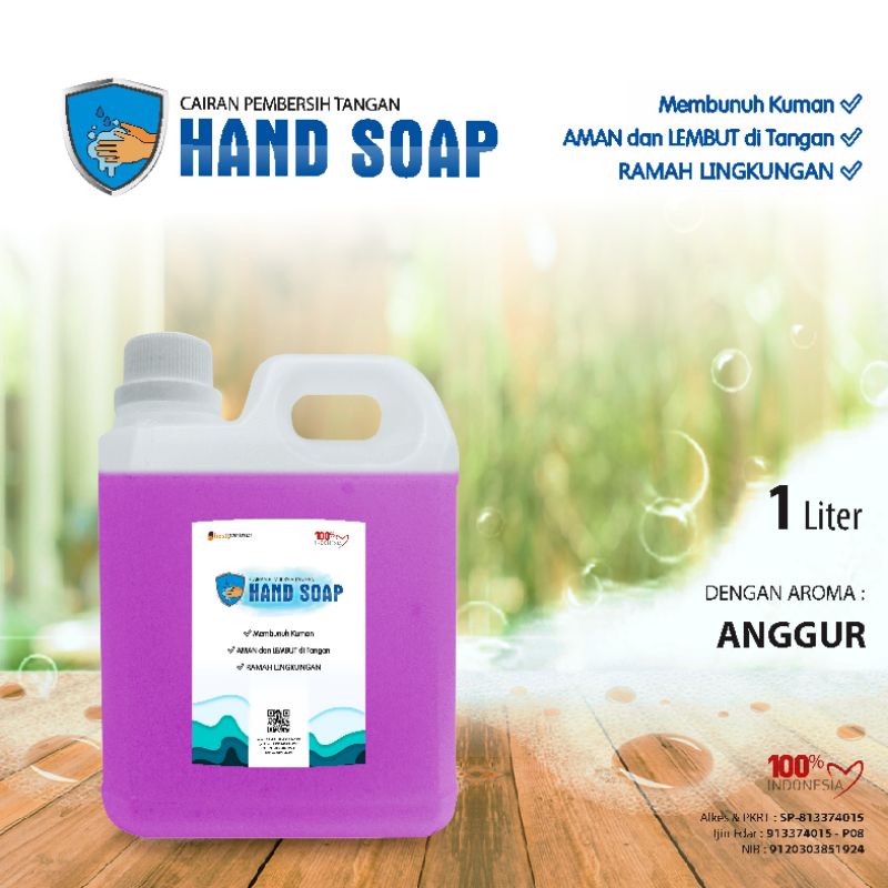 HandSoap pembersih tangan aneka aroma buah segar kemasan jurigen 1 liter